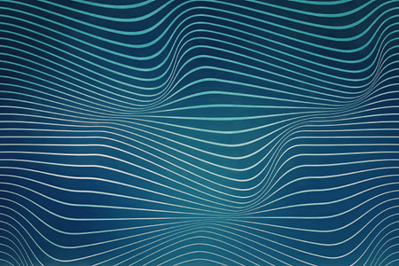A mesmerizing image featuring wavy blue lines that create a sense of movement and energy, perfect for backgrounds or abstract designs.の写真素材