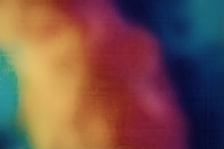 A colorful, blurred image featuring a vibrant rainbow spectrum, perfect for backgrounds and design elements.の写真素材