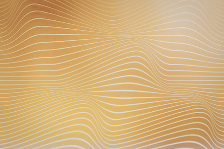 A visually striking image featuring wavy lines in shades of yellow and orange, creating a dynamic and vibrant background.の写真素材