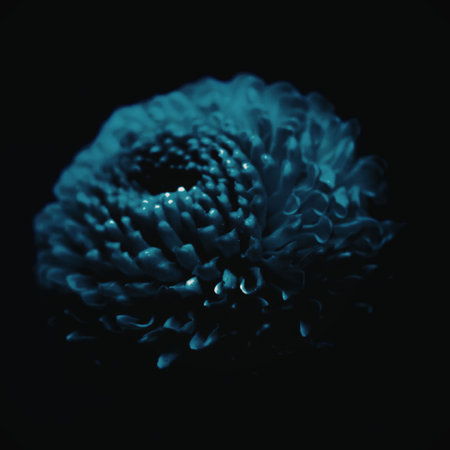 A mesmerizing close-up of a glowing blue coral-like formation against a dark background,...