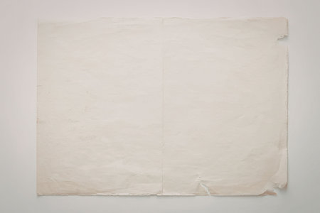 A torn piece of paper on a plain background