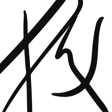 Abstract black linear waves. Contemporary art, poster, background, painting on the wall.のイラスト素材