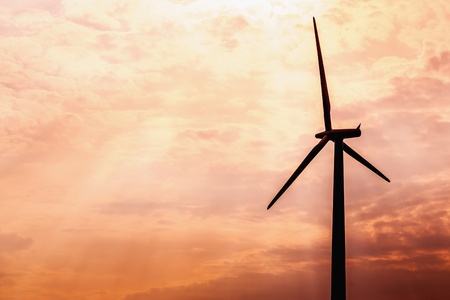 Wind Farm in Germany at sunriseの写真素材