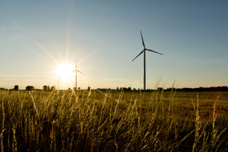 Wind Farm in Germany at sundown