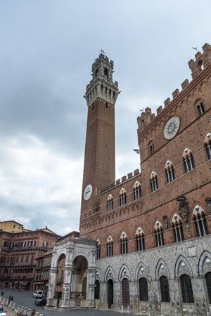Siena, Torre del Mangia, Tuscany のeditorial素材