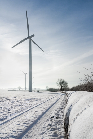 Wind Farm on a cold winter dayの写真素材