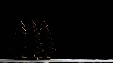 Silhouette of Christmas Treeの写真素材
