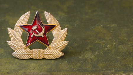 Russian Red Star with Hammer and Sickleの写真素材