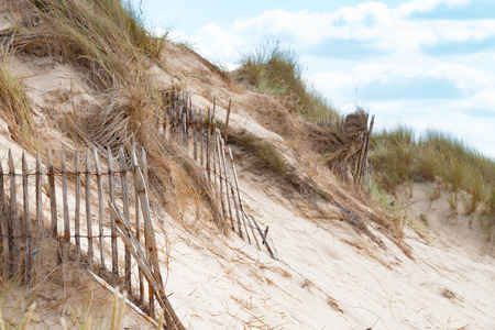 the empty Beach of Barneville Carteret, France, Normandyの写真素材