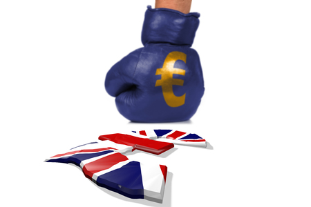 Brexit Symbol of the Fight between the Currenciesの写真素材