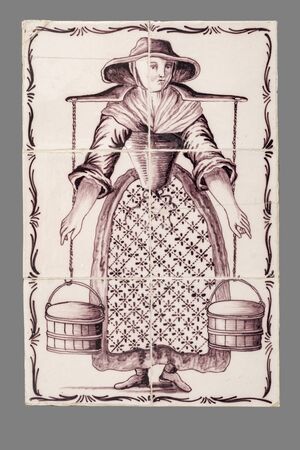 old Dutch tile from the 16th to the 18th centuryの写真素材