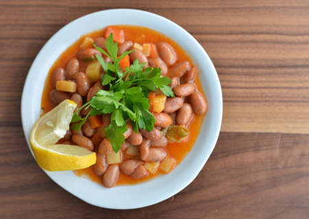 Lemon and olive oil bean appetizerの写真素材
