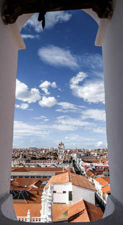 Sucre Streets top views of a churchの写真素材