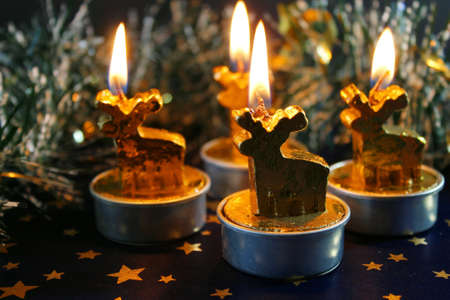 Christmas candlesの写真素材