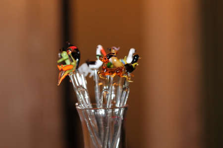 glass forksの写真素材