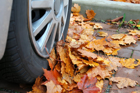 Do not forget winter tiresの写真素材