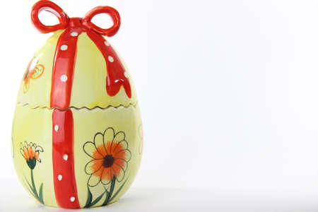 Porcelain egg with bowの写真素材