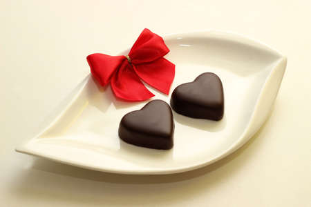chocolate heartsの写真素材