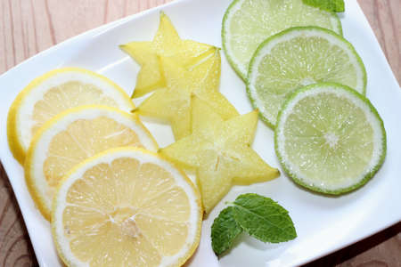 Lime - lemon - carambolaの写真素材