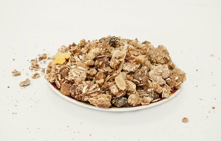 Granola on little plateの写真素材
