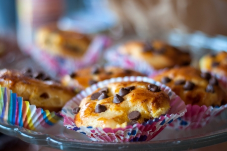 Tasty close of tray of cupcakesの写真素材