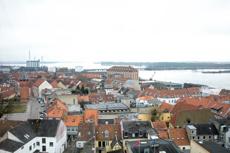 view over a city in denmarkの写真素材