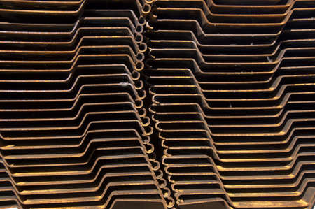 Rusty steel plates, end onの写真素材