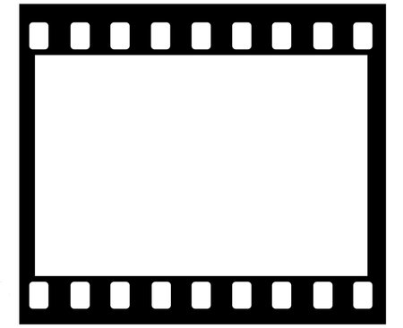 Artwork of 35mm film frame with sprocket holes originally drawn in Illustrator, so the outline is crisp. Standard frame ratio. No frame numbers (you can add them yourself!)の写真素材