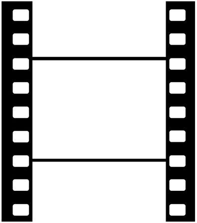 Artwork of cine film frame with sprocket holes and partial frames top and bottom.の写真素材