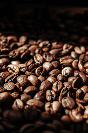A scattering of coffee beansの写真素材