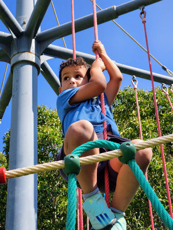 young boy in a playground