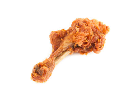 Chicken fried on the white backgroundの写真素材