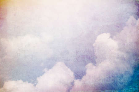 Vintage clouds with watercolor backgroundの写真素材