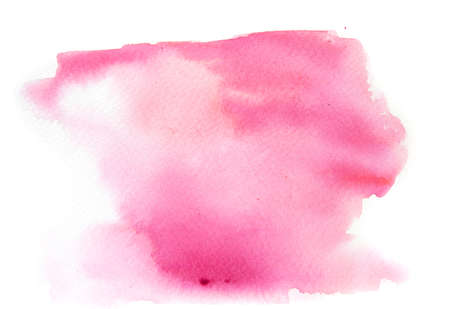 Abstract pink watercolor background texture on white,hand painted on paperの写真素材