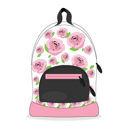 Womens backpack, with a pink print vectorのイラスト素材