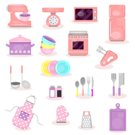 Set of kitchen appliances and utensilsのイラスト素材