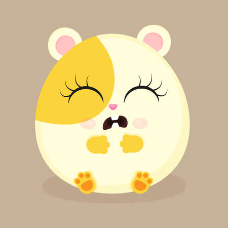 Cute guinea pig with emotion stylized flat illustration, pet, web, textile print, postcard or packaging,vector illustration.のイラスト素材