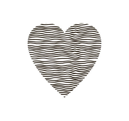 Heart of wavy lines.のイラスト素材