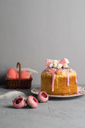 Easter cake on a wooden background