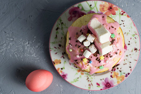 Easter cake on a wooden background