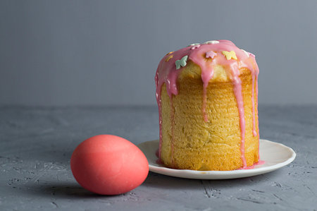 Easter cake on a wooden background