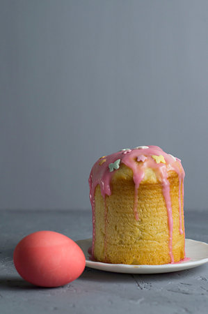 Easter cake on a wooden background