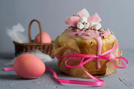 Easter cake on a wooden background