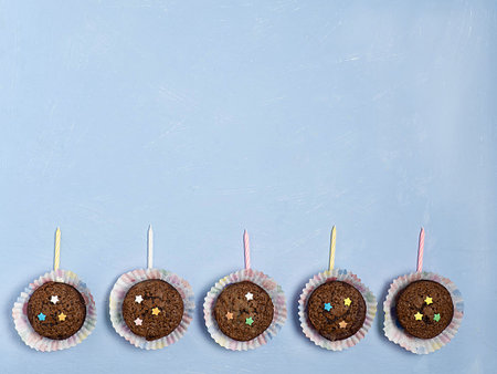 Birthday decorations with muffins.