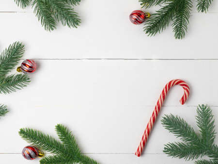 New year, Christmas, cocoa, lollipop, spruceの写真素材