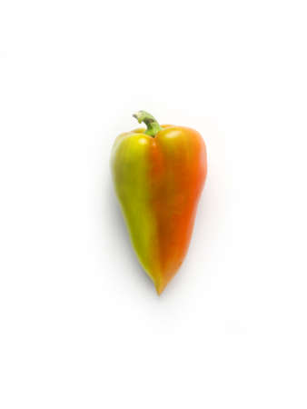 Bulgarian pepper close-up on a white background.の写真素材
