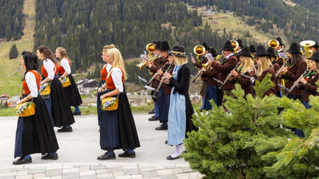procession of the village ensemble on the holiday of May 1の写真素材
