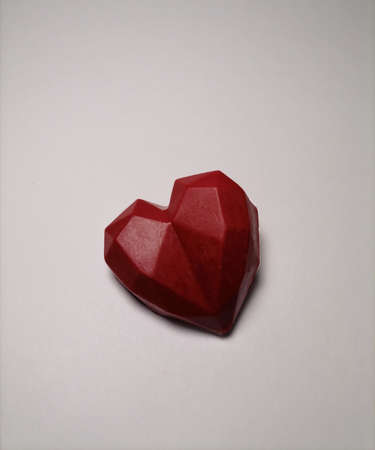 Red heart on white backgroundの写真素材