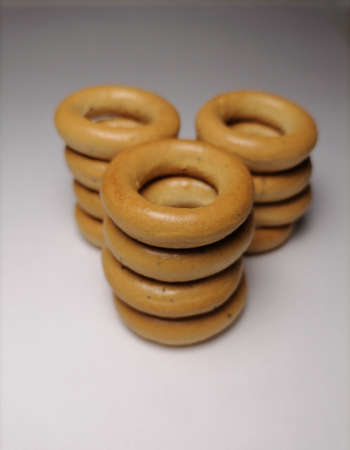 Bagels on a white backgroundの写真素材