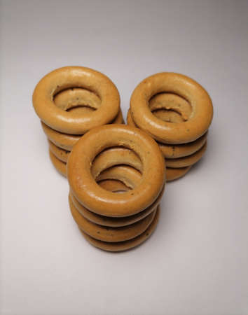 Bagels on a white backgroundの写真素材